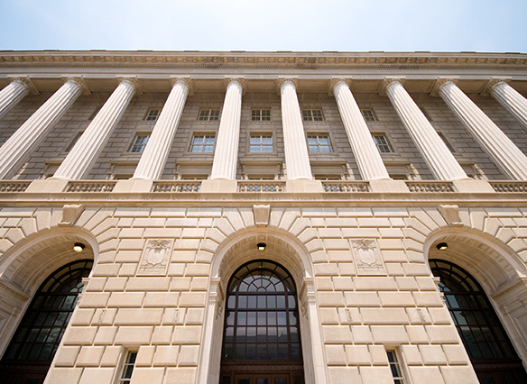 Exterior photo of IRS building in Washington, DC