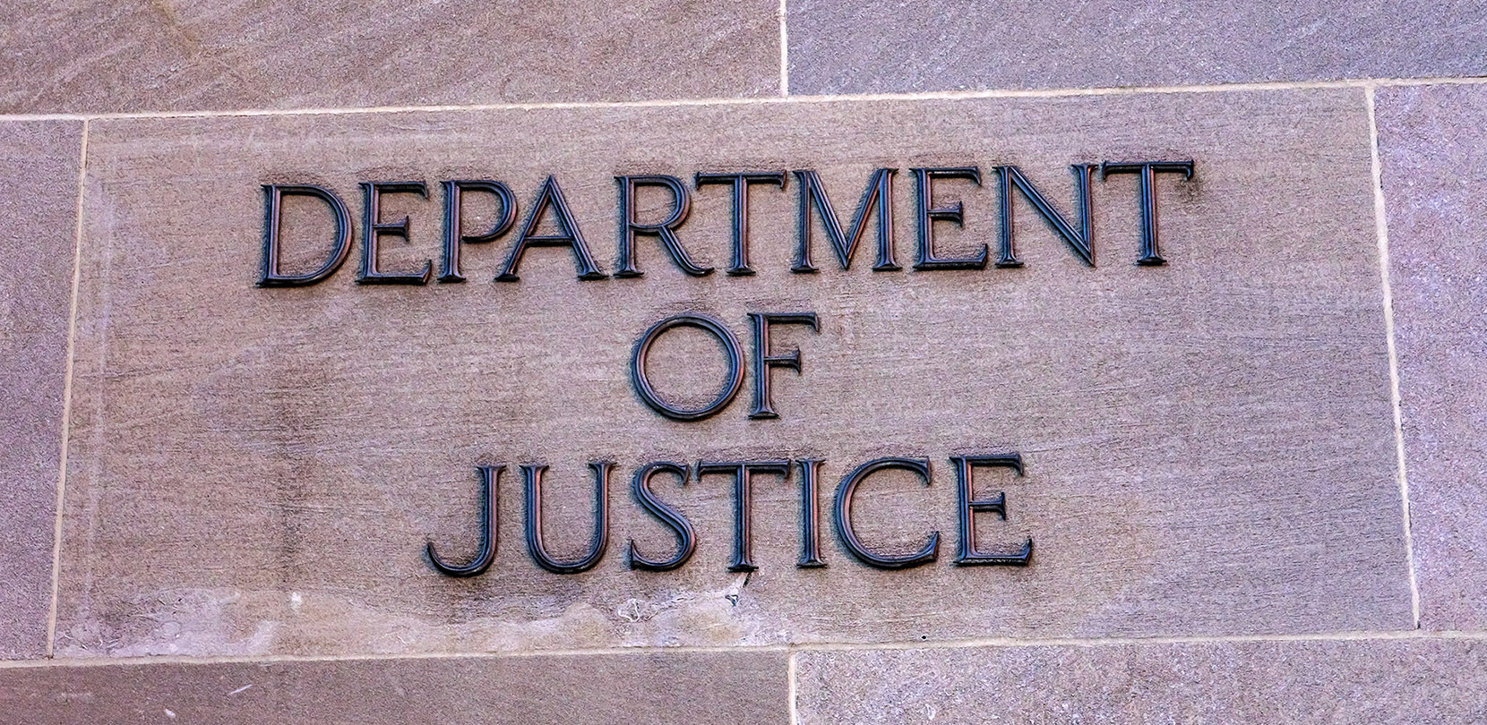 DOJ sign on building